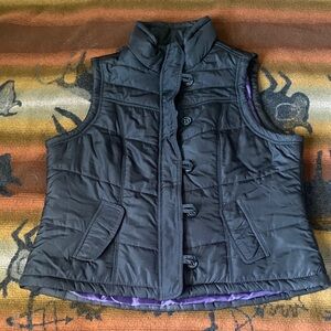 Y2K Sonoma Black and Purple Quilted Vest